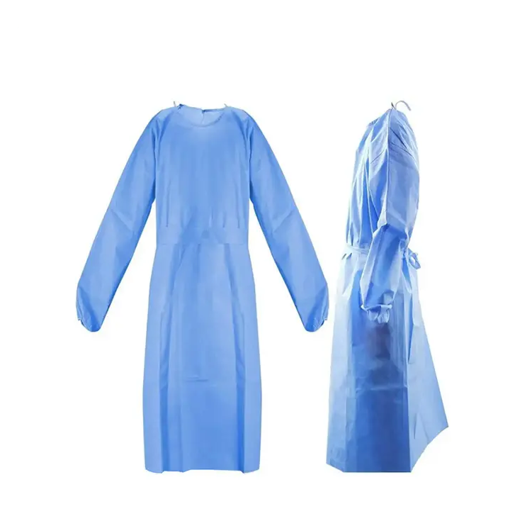 Universal Size Disposable Isolation Gowns - Latex-Free Gown, Fluid Resistant with Knitted Cuffs